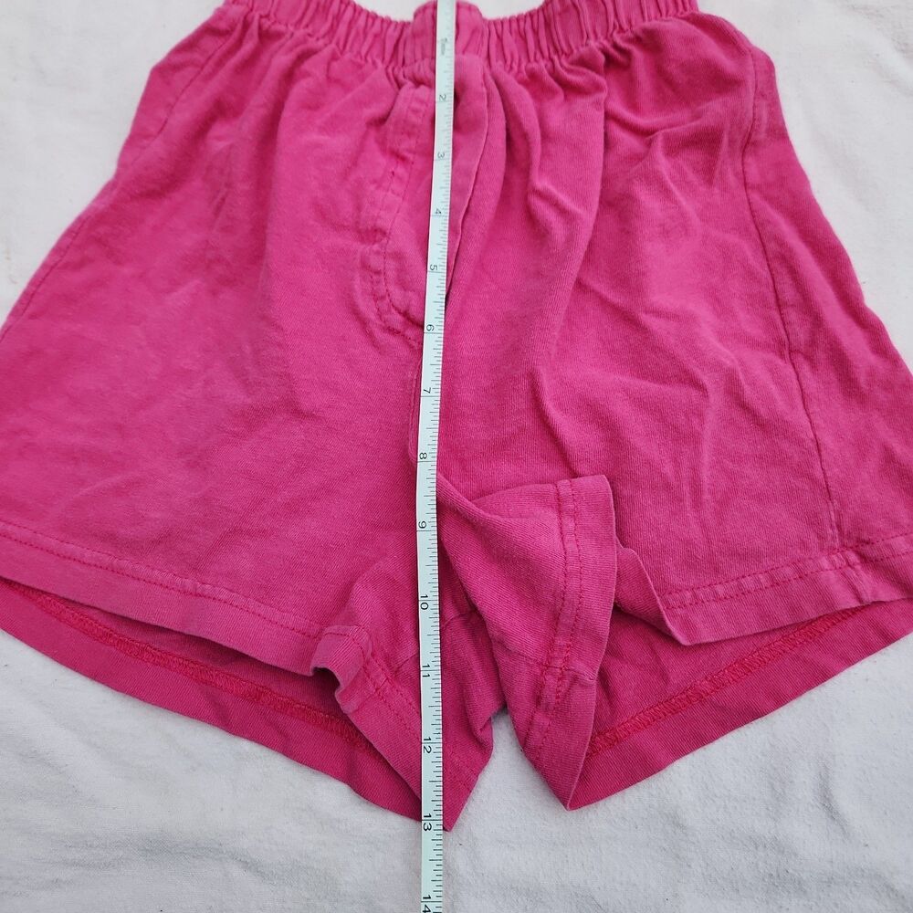 Vintage 80s 90s Fruit of the Loom Lounge Shorts M Pink Knit Pajama High Waisted - Picture 3 of 6